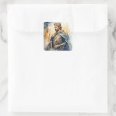 Medieval Prince Quadratischer Aufkleber (Tasche)