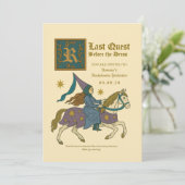 Medieval Princess “Last Quest Bachelorette Einladung (Stehend Vorderseite)
