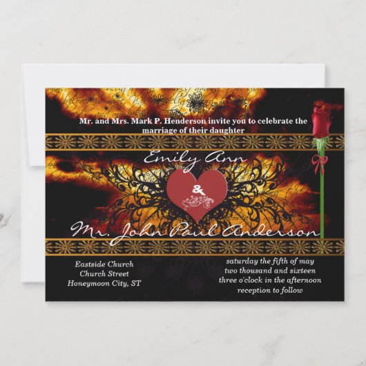 Medieval Renaissance Clouds  Wedding Invitations Einladung (Rückseite)