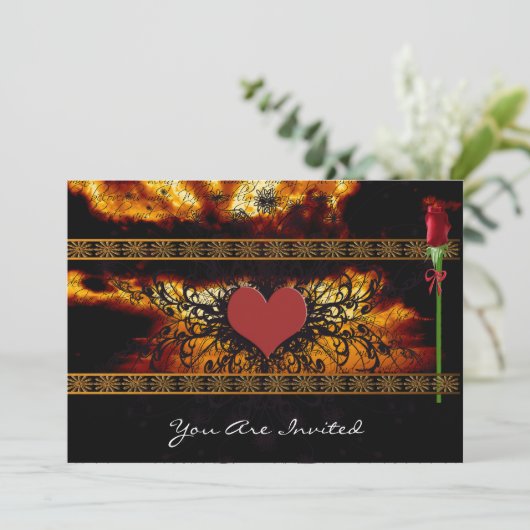 Medieval Renaissance Clouds  Wedding Invitations Einladung (Stehend Vorderseite)