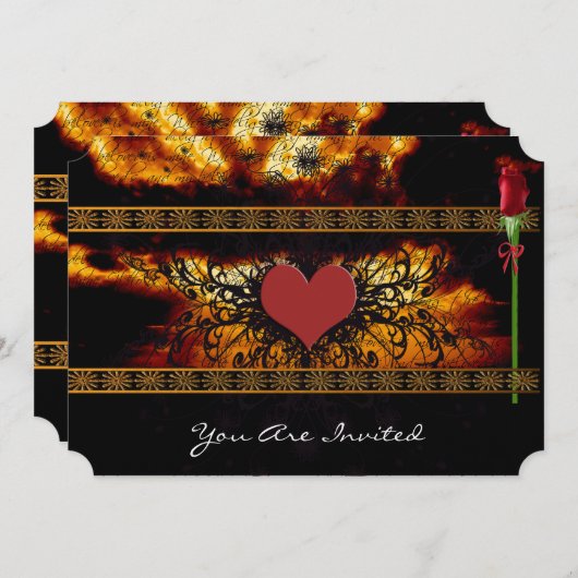 Medieval Renaissance Clouds Wedding Invitations Einladung (Vorne/Hinten)