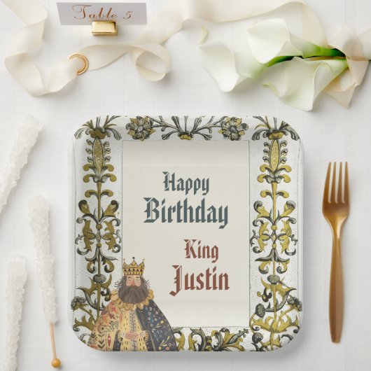 Medieval Renaissance King Birthday  Pappteller (Hochzeit)