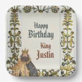 Medieval Renaissance King Birthday  Pappteller (Vorderseite)