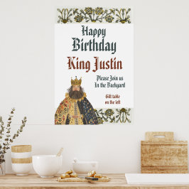 Medieval Renaissance King Birthday  Poster