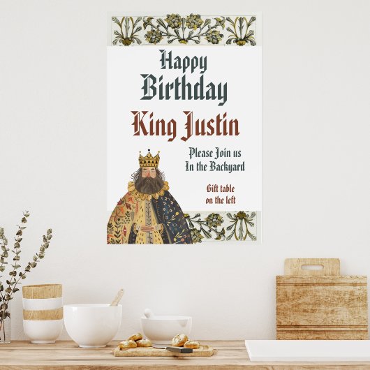 Medieval Renaissance King Birthday Poster (Küche)