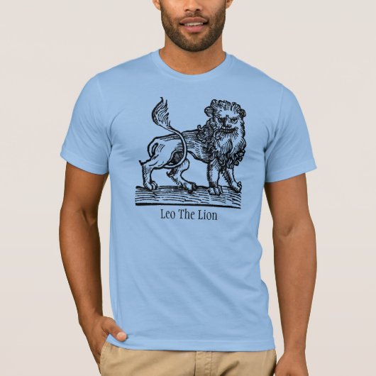 Medieval Renaissance Zodiac Symbol Leo The Lion T-Shirt (Vorderseite)