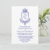 Medieval Royal Crest Monogram Wedding Invitation (Stehend Vorderseite)