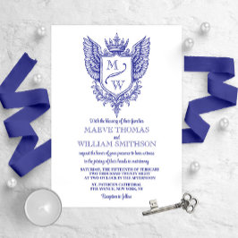 Medieval Royal Crest Monogram Wedding Invitation