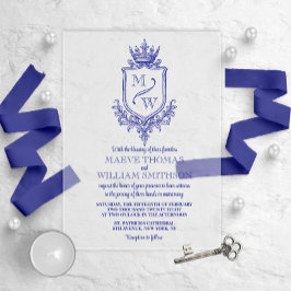 Medieval Royal Crest Monogram Wedding Invitation Acryleinladungen