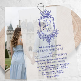 Medieval Royal Crest Monogram Wedding Overlay Pergament Einladungen