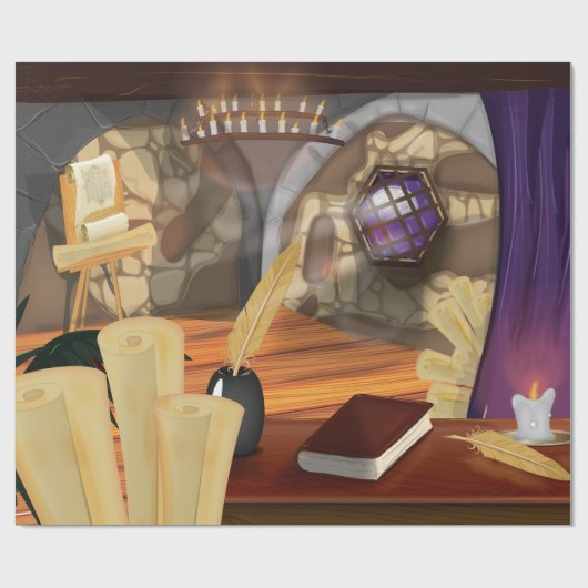 Medieval Scribe Geschenkpapier (Flach)