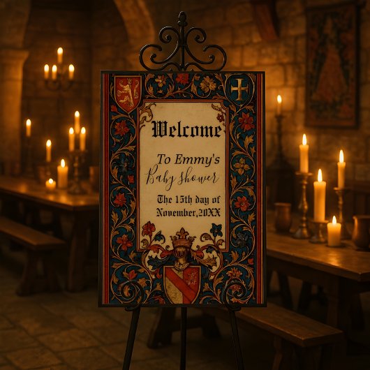 Medieval Style Customizable Welcome Sign Poster