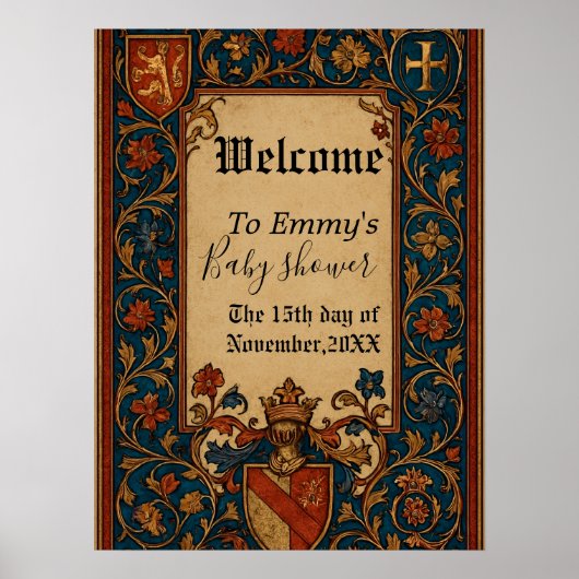 Medieval Style Customizable Welcome Sign Poster (Vorne)