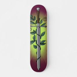 Medieval Sword & Vine Skateboard