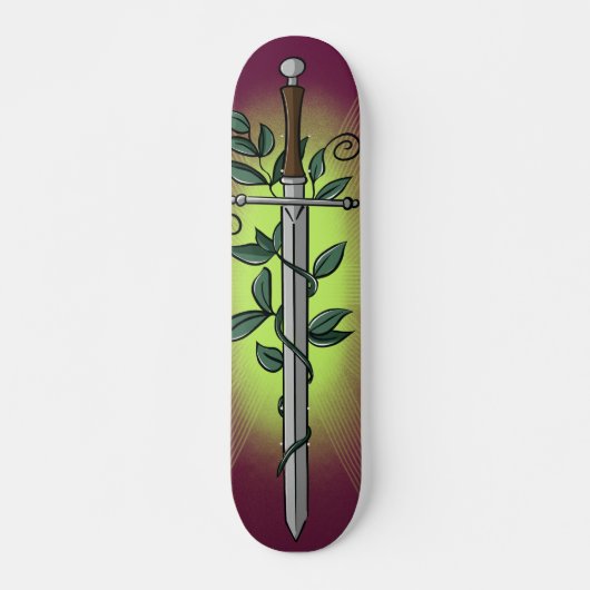 Medieval Sword & Vine Skateboard (Vorne)