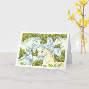 MEDIEVAL UNICORN HERDE, PFERDE, STALLION Fantasy Karte