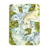 MEDIEVAL UNICORN HERDE, PFERDE, STALLION Fantasy Magnet (Vertikal)