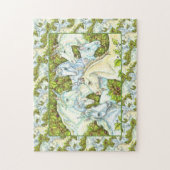 MEDIEVAL UNICORN HERDE, PFERDE, STALLION Fantasy Puzzle (Vertikal)