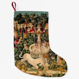 Medieval Unicorn-Teppiche Druck: Met Cloisters Kleiner Weihnachtsstrumpf