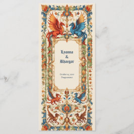 Medieval Wedding, Ancient Manuscript Menükarte