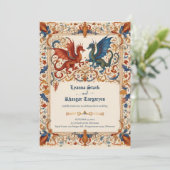 Medieval Wedding Invitation, Ancient Manuscript Einladung (Stehend Vorderseite)