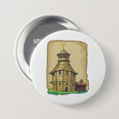 Medieval Wooden Watchtower and Fortress Button (Vorne & Hinten)