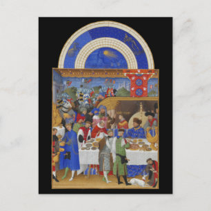 Medieval Zodiac January Capricorn & Aquarius Postkarte