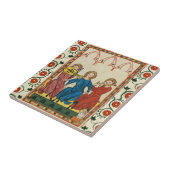 MEDIEVALE MUSIK UND MUSIKER,ANTIKQUE MINIATUR FLIESE (Seite)