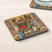 MEDIEVALISIERTE WEINHALBUNG HARVEST Antique Grapev Getränkeuntersetzer (Linke Seite)