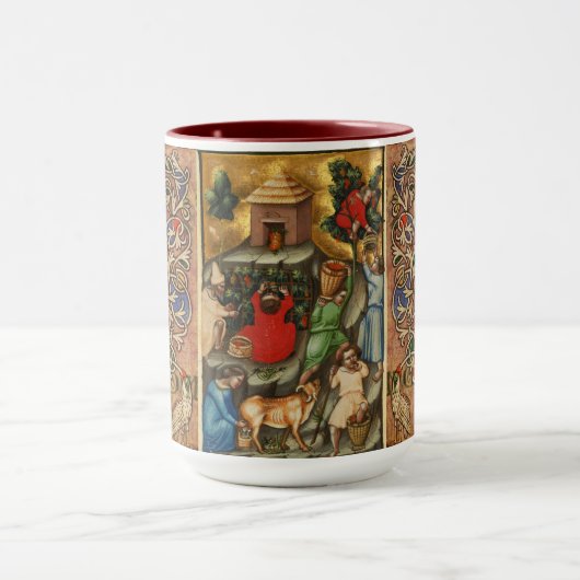MEDIEVALISIERTE WEINHALBUNG HARVEST Antique Grapev Tasse (Zentrum)