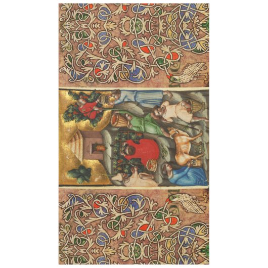 MEDIEVALISIERTE WEINHALBUNG HARVEST Antique Grapev Tischdecke (Vorderseite)