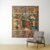 MEDIEVALISIERTE WEINHALBUNG HARVEST Antique Grapev Wandteppich (Beispiel)