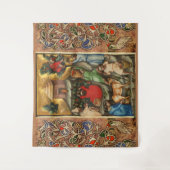 MEDIEVALISIERTE WEINHALBUNG HARVEST Antique Grapev Wandteppich (Vorderseite)