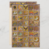 MEDIEVENT BESTIARY, FANTASTISCHE TIERE, GOLD ROT B BRIEFPAPIER (Vorne/Hinten)