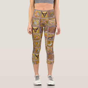 MEDIEVENT BESTIARY, FANTASTISCHE TIERE, GOLD ROT B CAPRI LEGGINGS