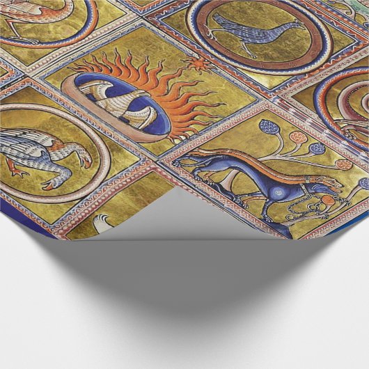 MEDIEVENT BESTIARY, FANTASTISCHE TIERE, GOLD ROT B GESCHENKPAPIER (Ecke)