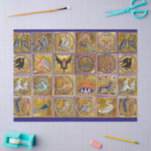 MEDIEVENT BESTIARY, FANTASTISCHE TIERE, GOLD ROT B SEIDENPAPIER (Basteln)