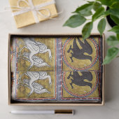 MEDIEVENT BESTIARY, FANTASTISCHE TIERE, GOLD ROT B SEIDENPAPIER (Geschenk)