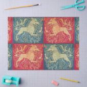 MEDIEVENT BESTIARY Lion like Beast in Red Blue Seidenpapier (Basteln)