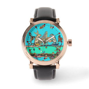 MEDIEVENT BESTIARY MAKING MUSIC, Rabbit, Hund Blue Armbanduhr