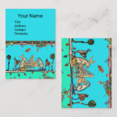 MEDIEVENT BESTIARY MAKING MUSIC, Rabbit, Hund Blue Visitenkarte (Vorne/Hinten)