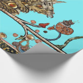 MEDIEVENT BESTIARY MAKING MUSIC Violinist Lion Blu Geschenkpapier (Ecke)