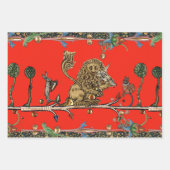 MEDIEVENT BESTIARY MAKING MUSIC Violinist Lion,Har Geschenkpapier Set (Vorderseite 3)