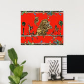 MEDIEVENT BESTIARY MAKING MUSIC Violinist Lion,Har Poster (Heimbüro)