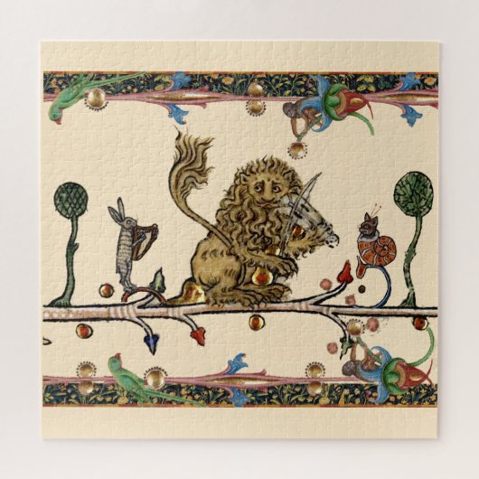 MEDIEVENT BESTIARY MAKING MUSIC Violinist Lion,Har Puzzle (Horizontal)