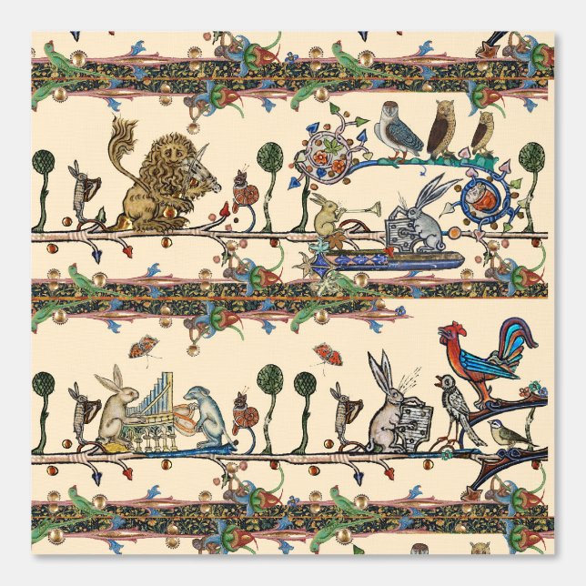 MEDIEVENT BESTIARY MAKING MUSIC Violinist Lion,Har Tapete (Vorderseite)