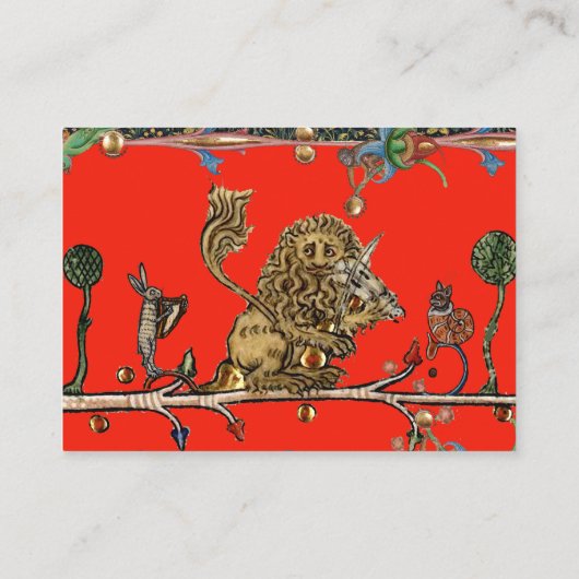 MEDIEVENT BESTIARY MAKING MUSIC Violinist Lion,Har Visitenkarte (Rückseite)