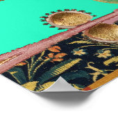 MEDIEVENT BESTIARY MAUSIC, Kaninchen, Hund, Blau Poster (Ecke)