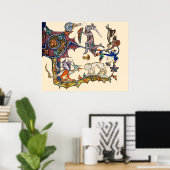 MEDIEVENT BESTIARY WAR Snail vs Knight ,Dragon.Lio Poster (Heimbüro)