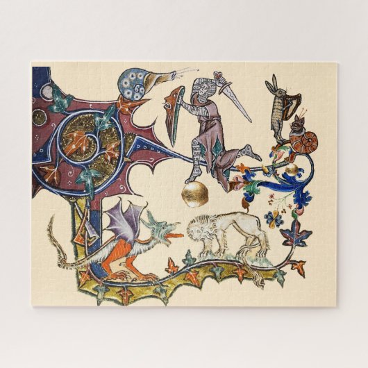 MEDIEVENT BESTIARY WAR Snail vs Knight ,Dragon.Lio Puzzle (Horizontal)